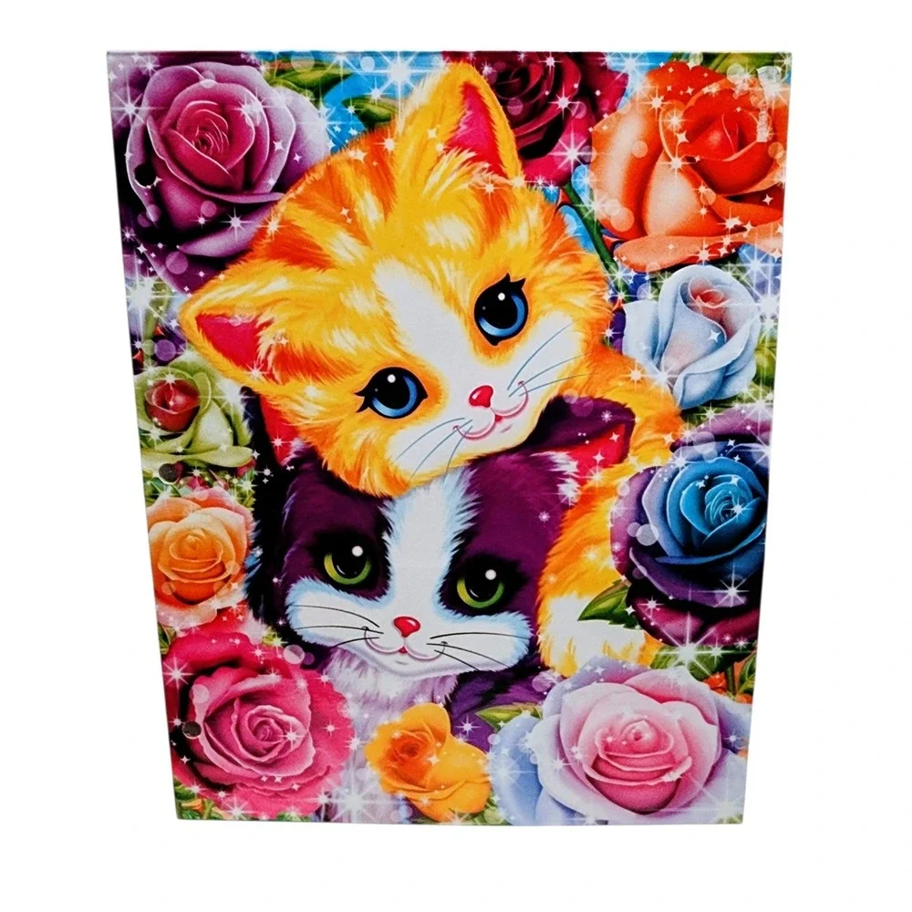 (3) Vintage Lisa Frank TIKANNI, KITTEN FRIENDS, RAINBOW ROCKERS Pocket Folders +